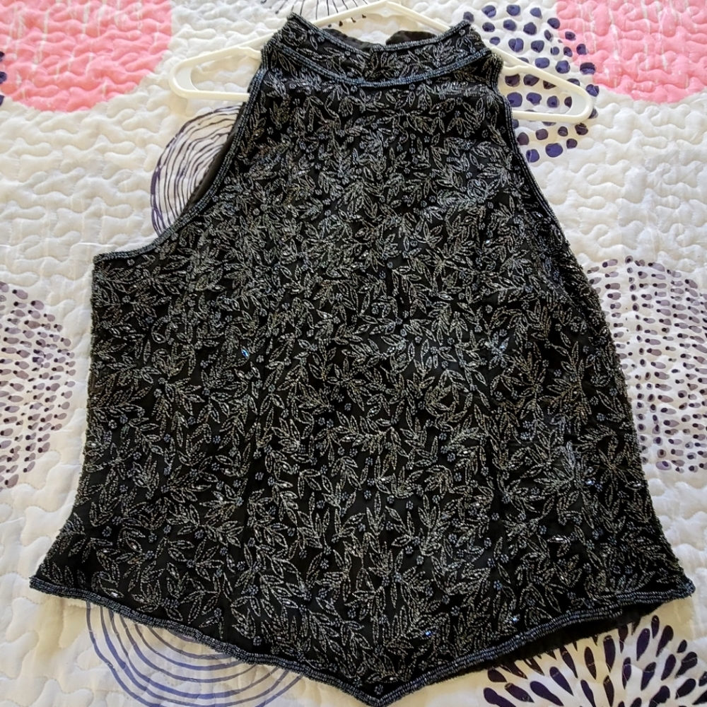 Black and Silver dressy top